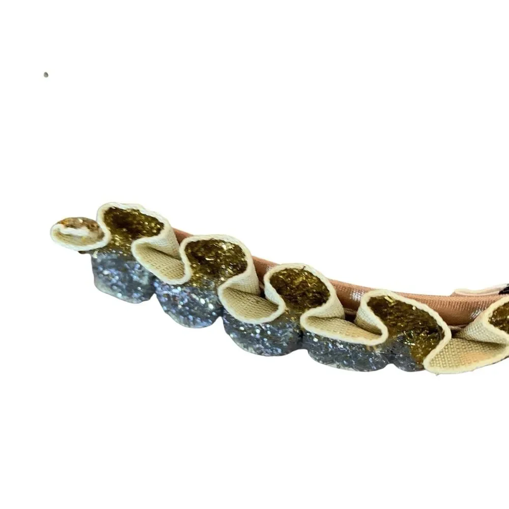 Eugenia Kim Rafaela Headband Holiday XMAS Metallic Velvet Gold Silver Ombre NWT